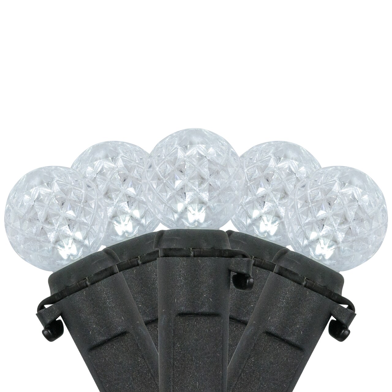 Northlight LED G12 Berry Christmas Lights - Pure White - 16' Black Wire - 50ct